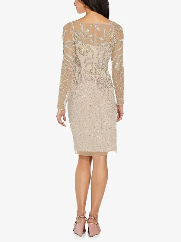 sequined lace minimalist reception women's dress