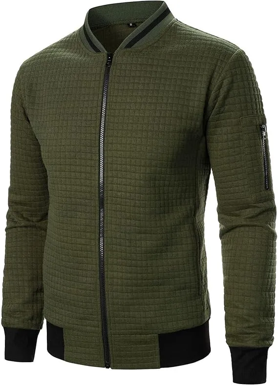 Mens Lightweight Jacket Casual Bomber Jacket Varsity Coat