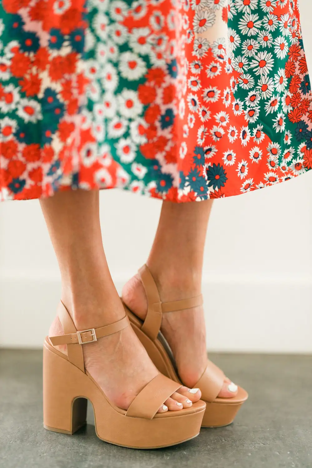 Take A Stand Tan Brown Platform Heels