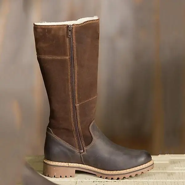 *Warm Ladies High Snow Shoes Leather Martin Boots