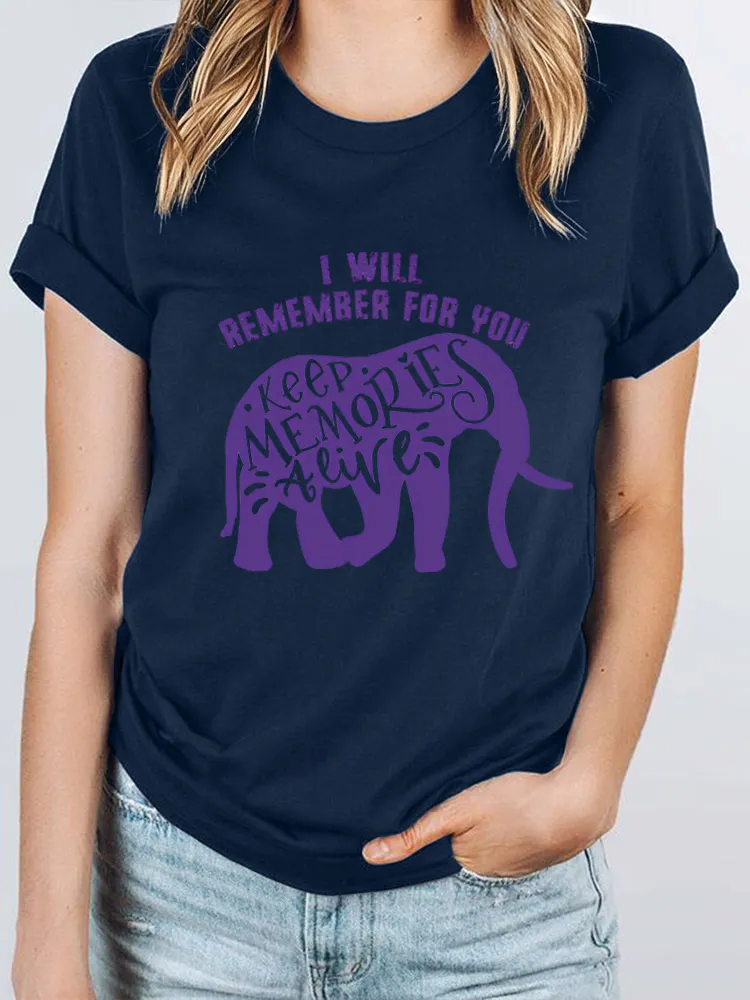 I Will Remember For You Purple Elephant Alzheimers Awareness Women'S T Shirt