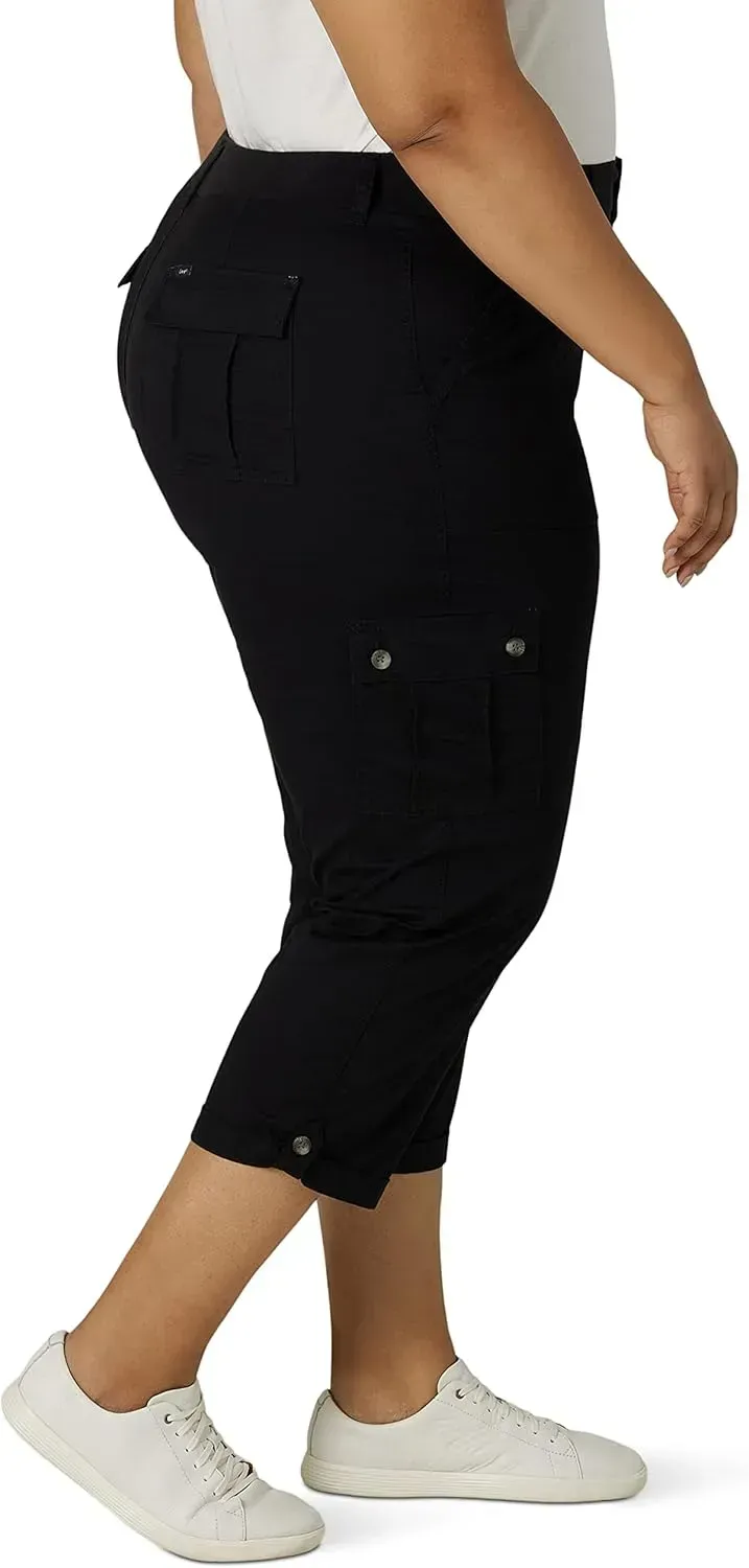 Lee Women's Plus Size Ultra Lux Comfort with Flex-to-go Cargo Capri Pant