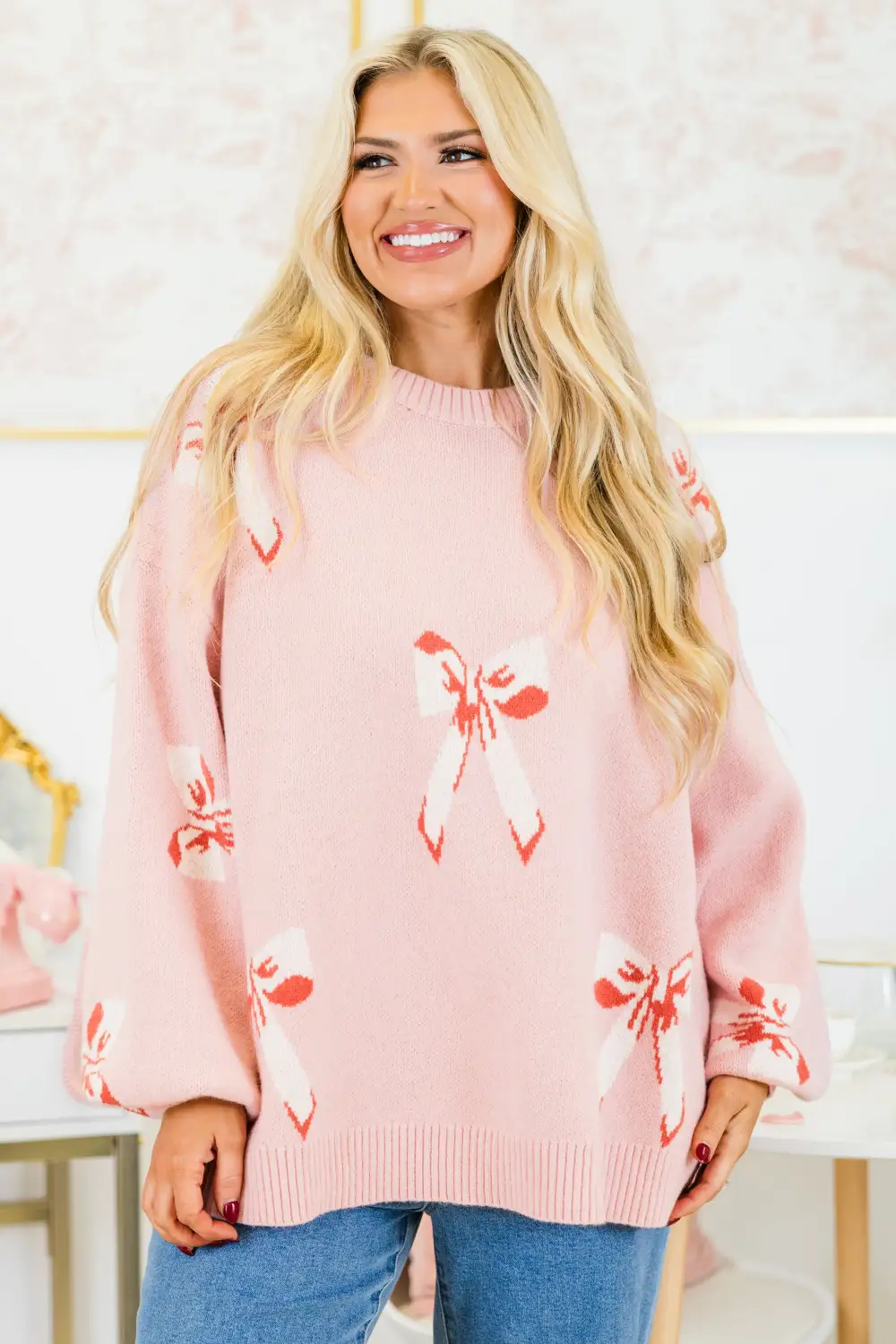 Tie The Knot Sweater, Pink