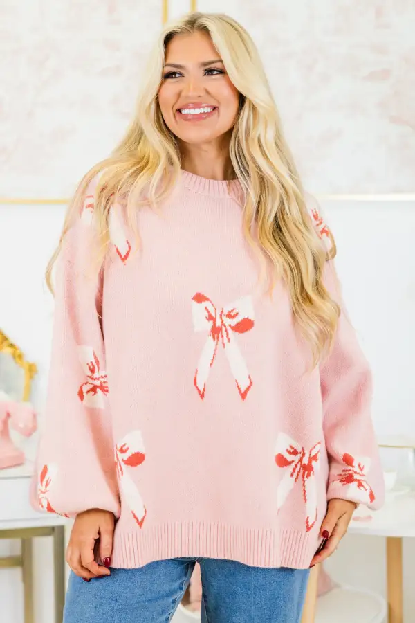 Tie The Knot Sweater, Pink