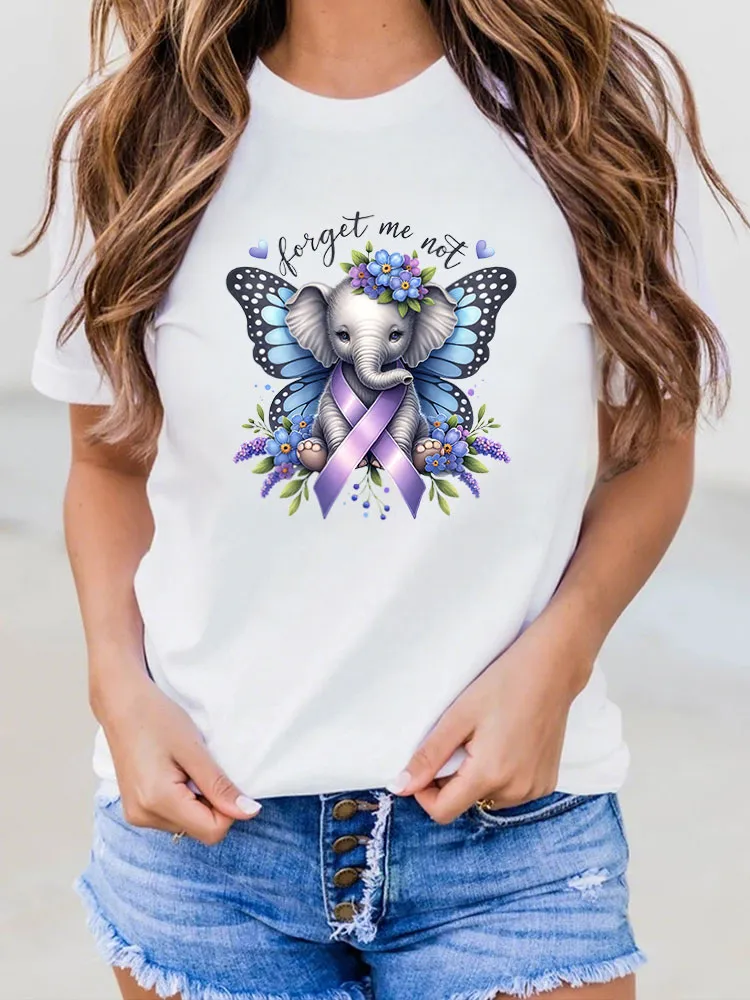 Women'S Round-Neck T-Shirt Forget Me Not Prints