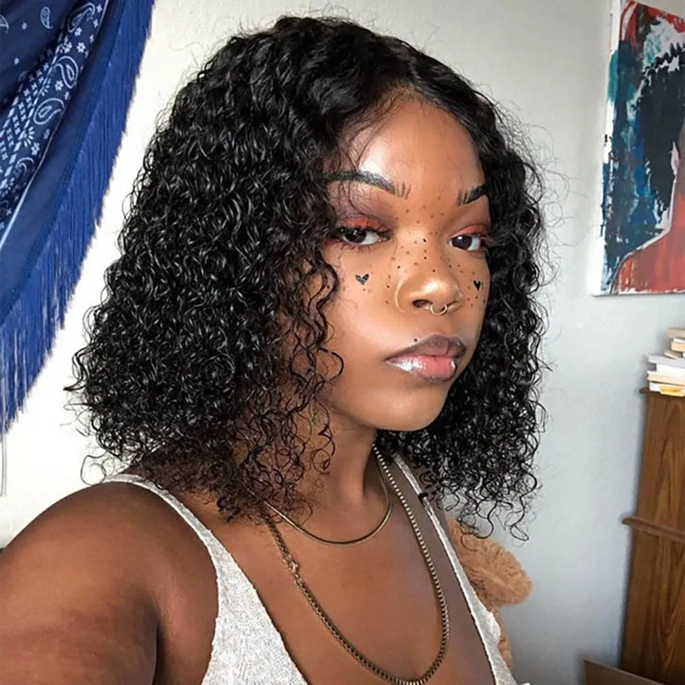 Sterly Curly Short Bob Wigs 4x4 /13x4 Curly Lace Front Human Hair Wigs For Women