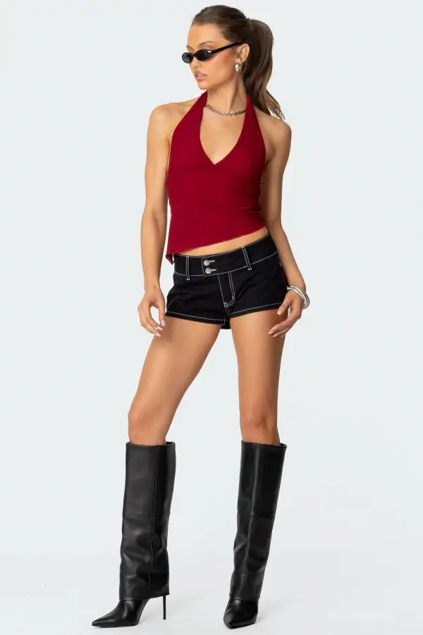 Rhett Asymmetric Hem Halter Top