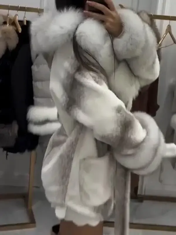 Women's Fur Lapel Fashion Coat