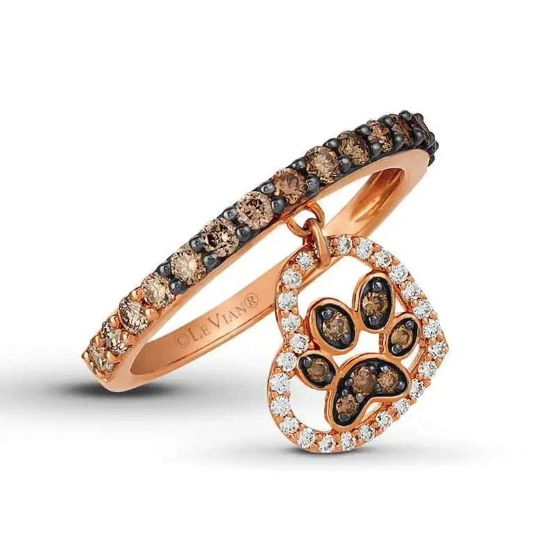 Le Vian Chocolate Diamond Paw Print Ring 5/8 ct tw 14K Gold