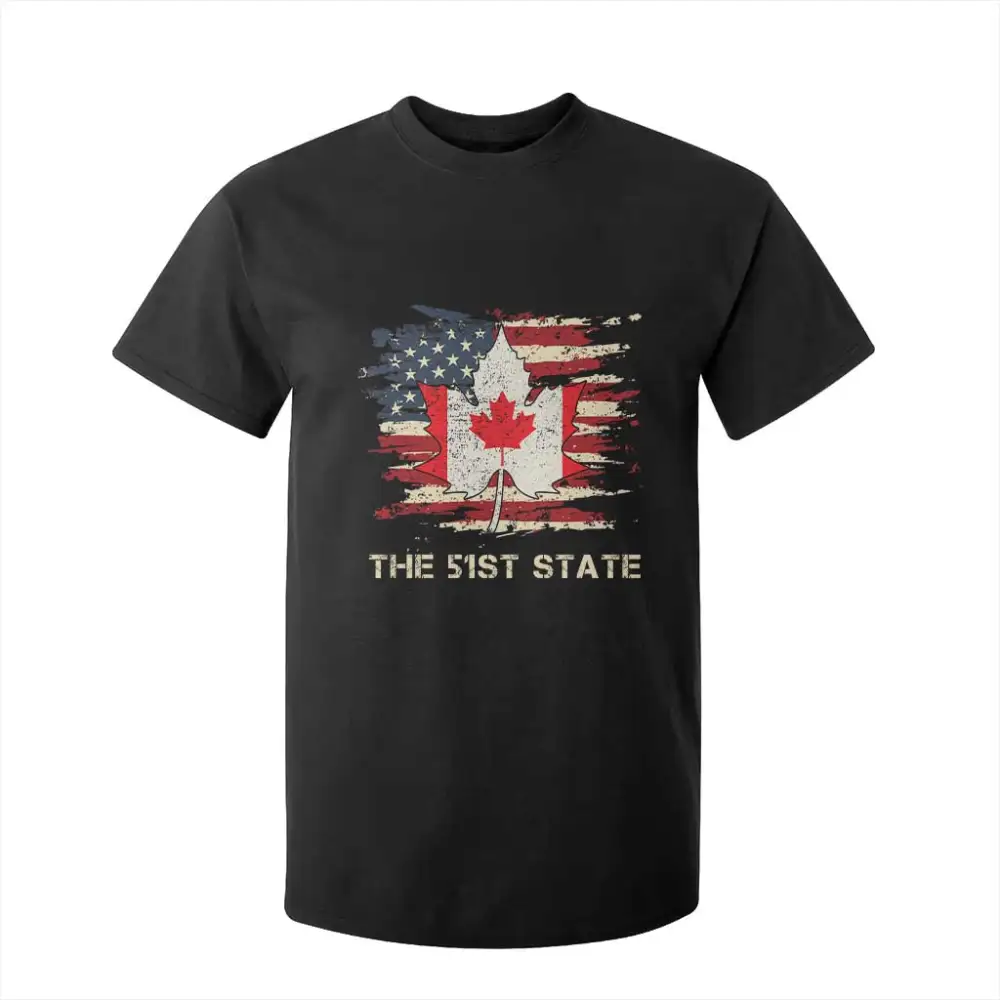 Canada The 51st State T Shirt For Kid Canadian Maple American Flag TS09