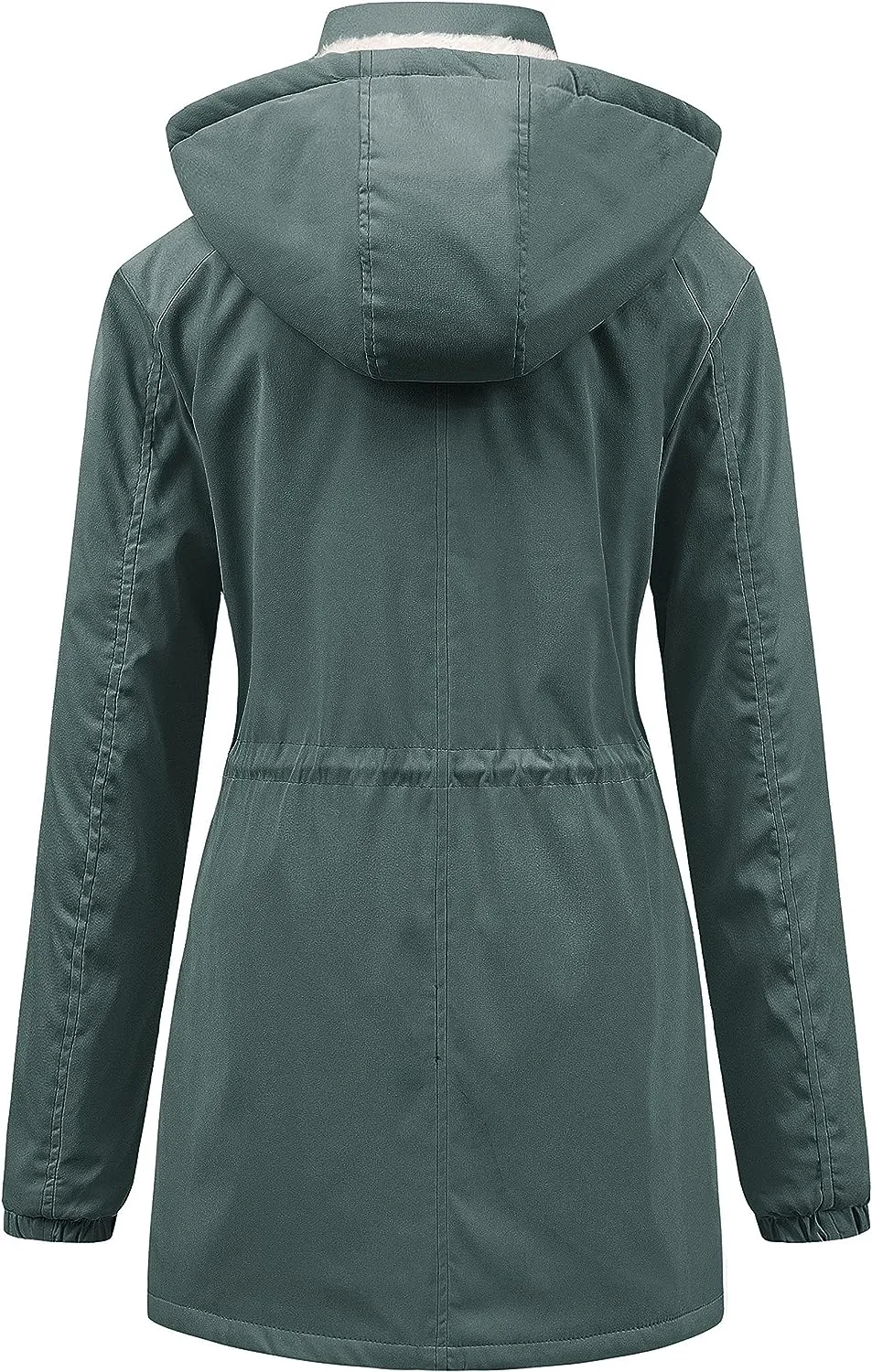 Women's Mid-Length Parka Winter Outerwear Jacket Soft Fleece Warm Snow Coat