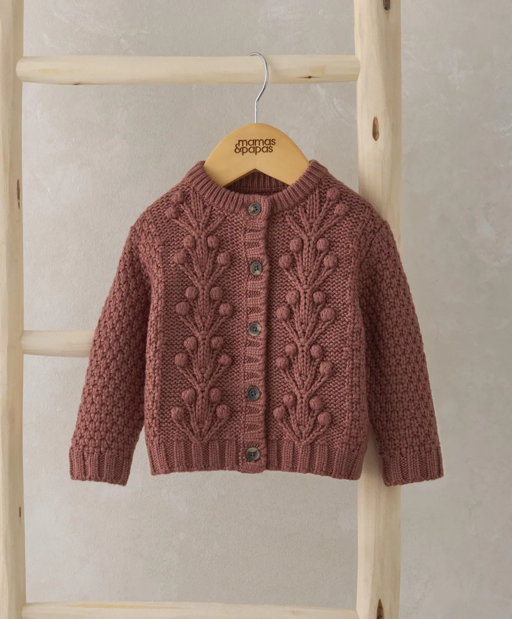 Bobble Knit Cardigan - Pink