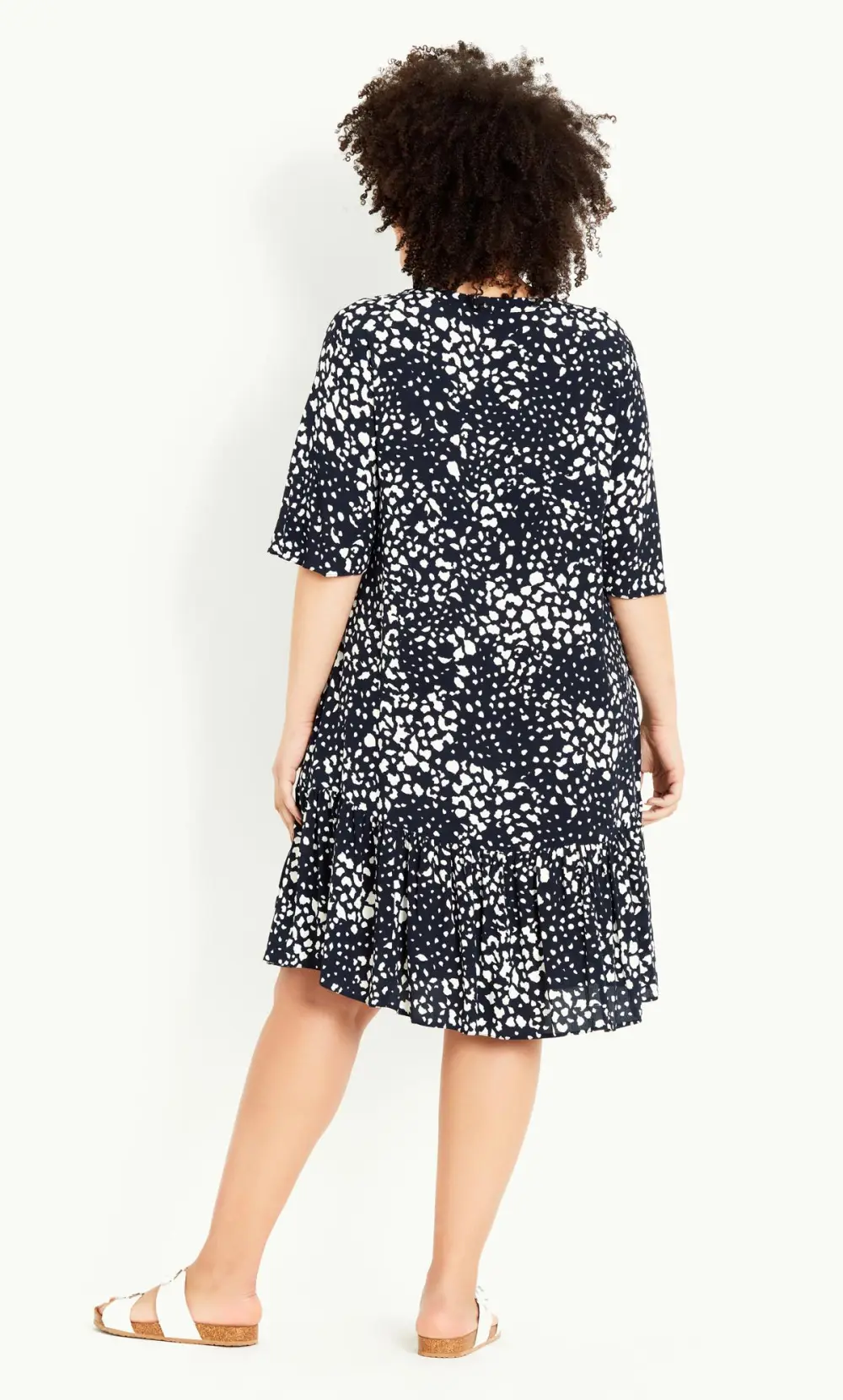 Evans Black Animal Print Smock Dress