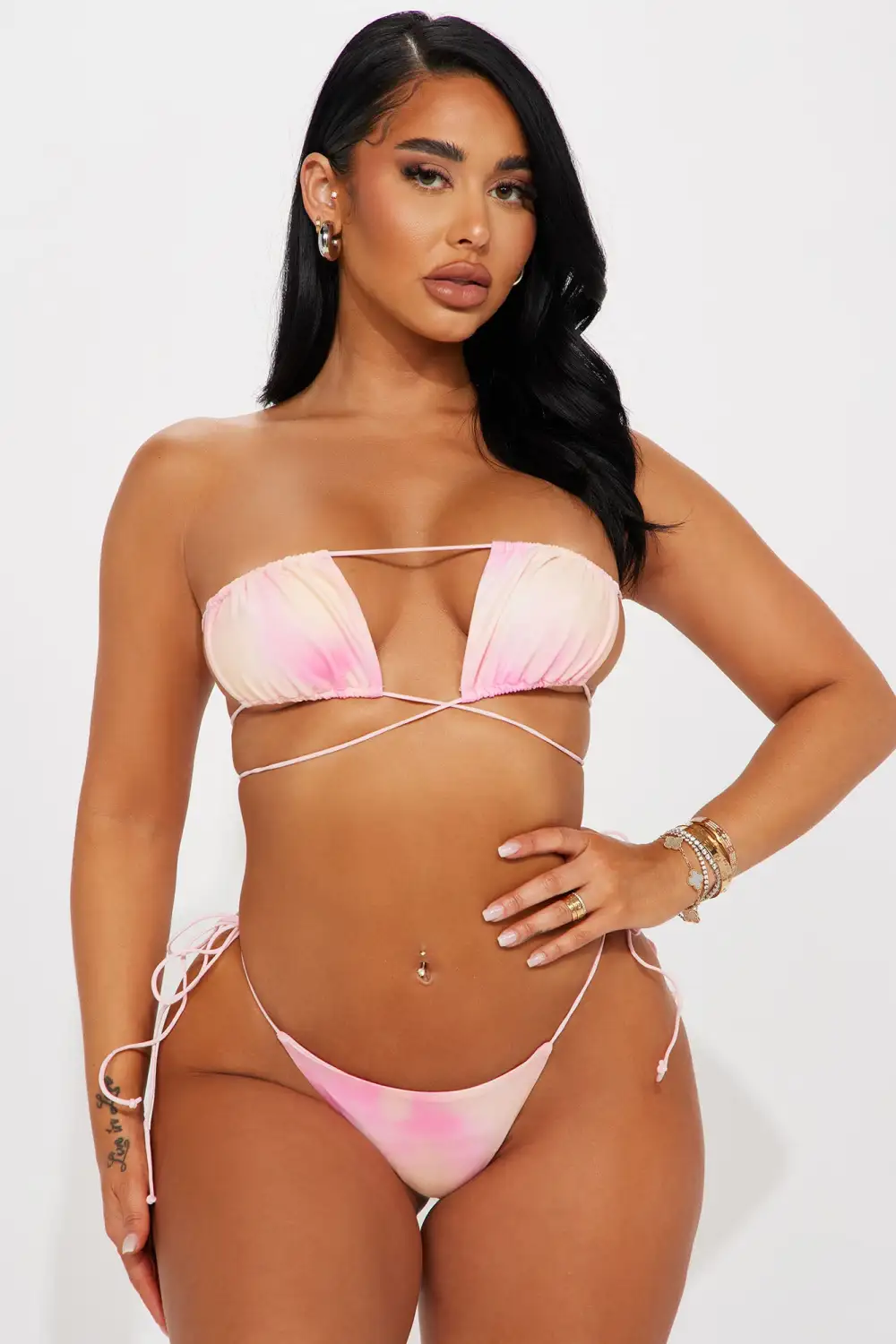 Sunsets In The Hills 4 Piece Bikini Set - Pink/combo