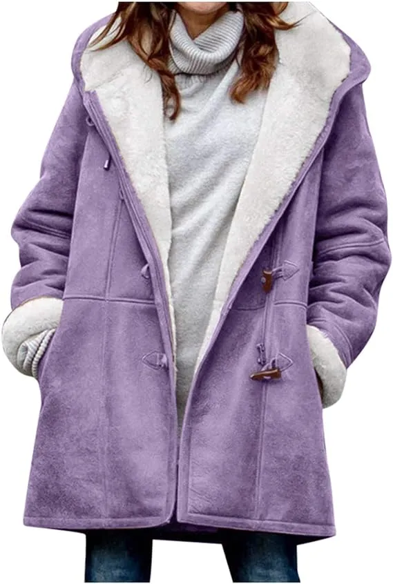 🔥Clearance Sale🔥 - Women's Winter Fleece Hoodie Jacket Suede Fall Sherpa Jacket