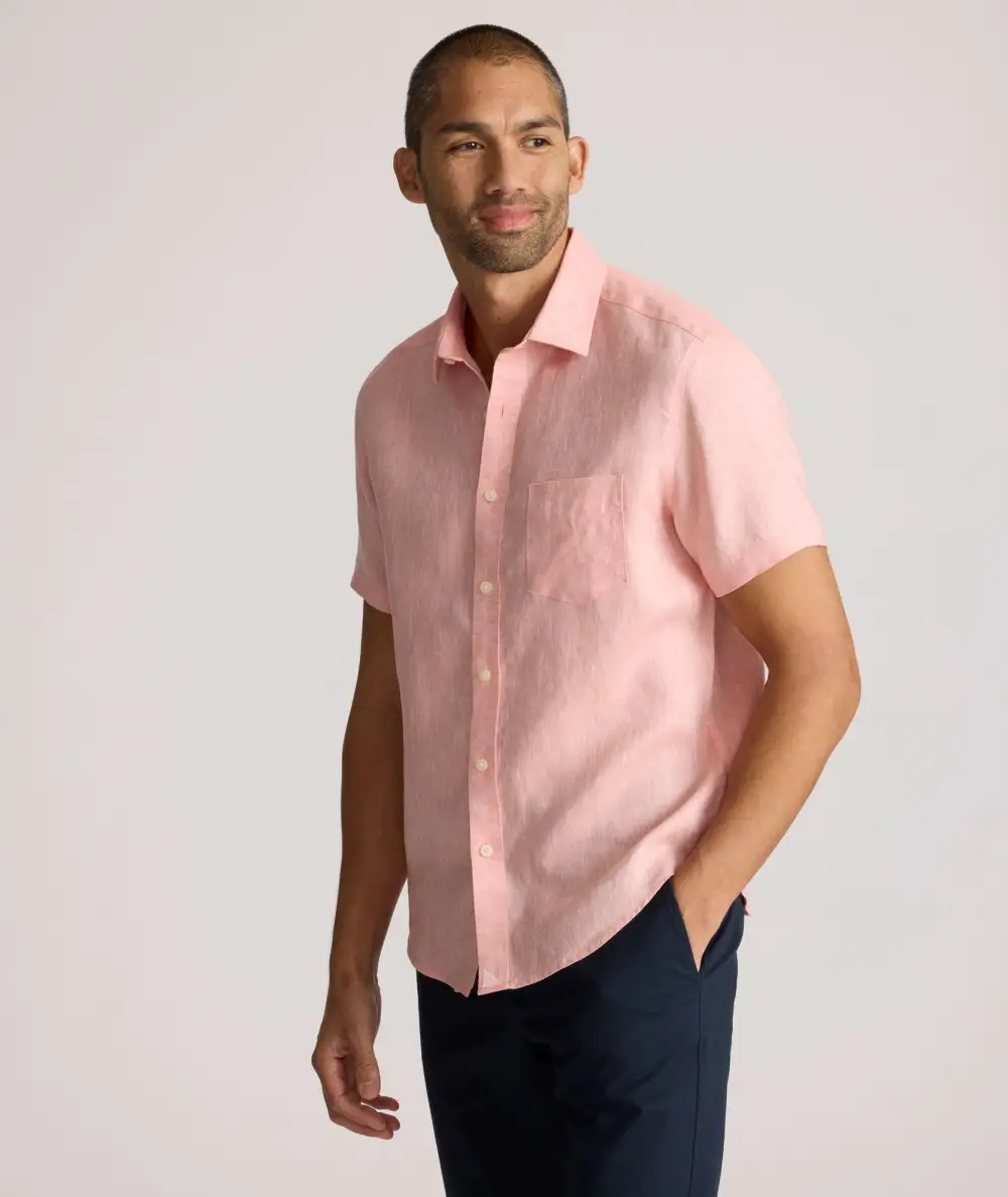 Wrinkle-Resistant Linen Short-Sleeve Cameron Shirt