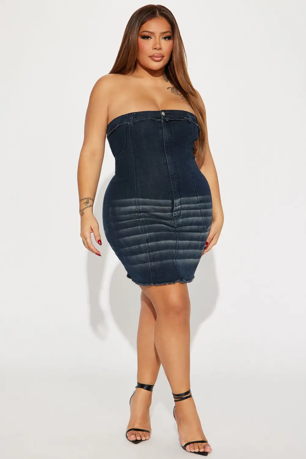 Peyton Denim Micro Mini Dress - Blue
