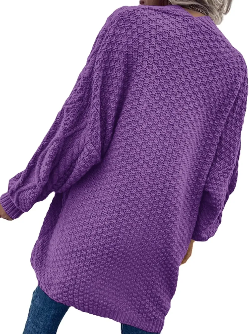 Dyexces Womens Oversized Cardigan Sweaters Open Front Cable Knit Lantern Long Sleeve Chunky Outwear Coats