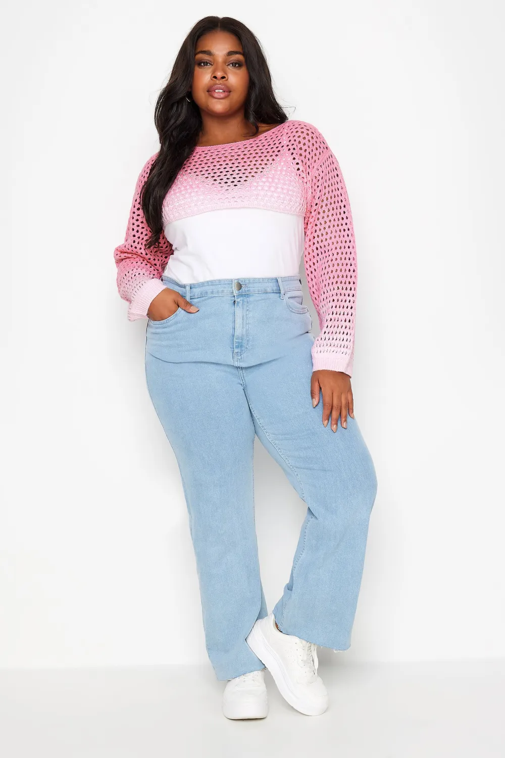 YOURS Curve Pink Ombre Crochet Arm Warmer