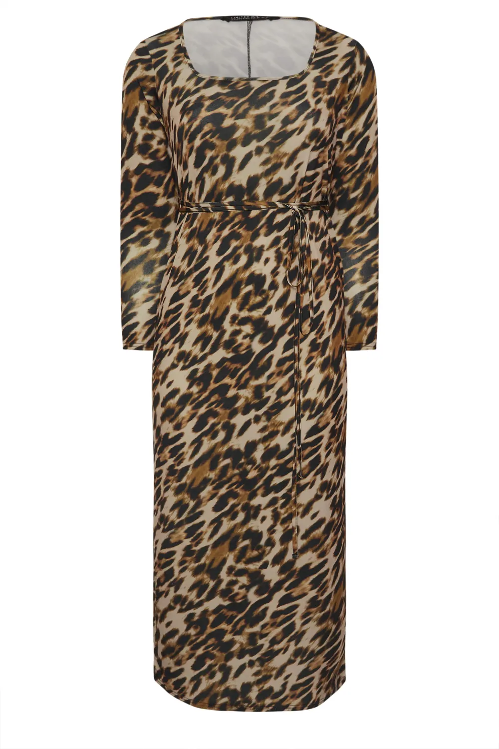 LIMITED COLLECTION Curve Brown Leopard Print Square Neck Dress