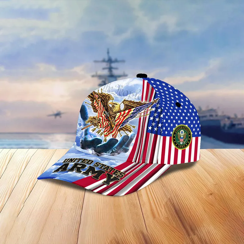 Unisex Casual Independence Day Us Army Print Cap