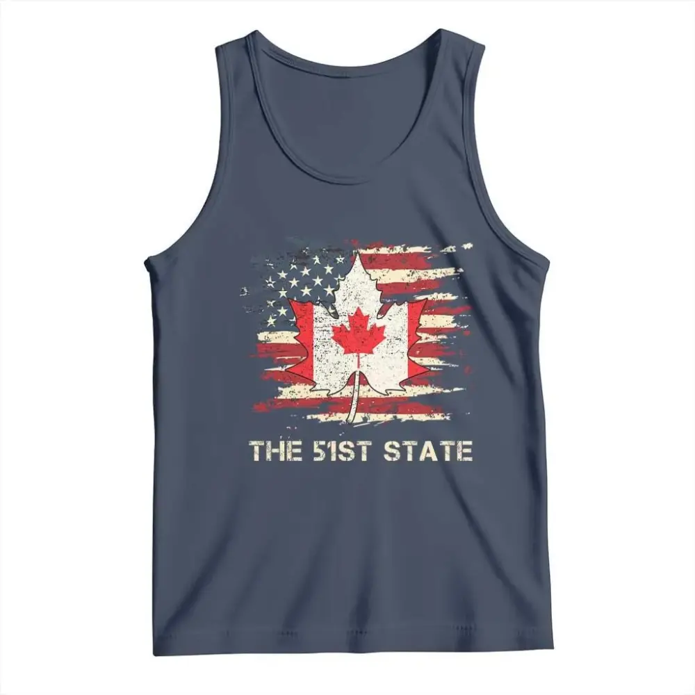 Canada The 51st State Tank Top Canadian Maple American Flag TS09