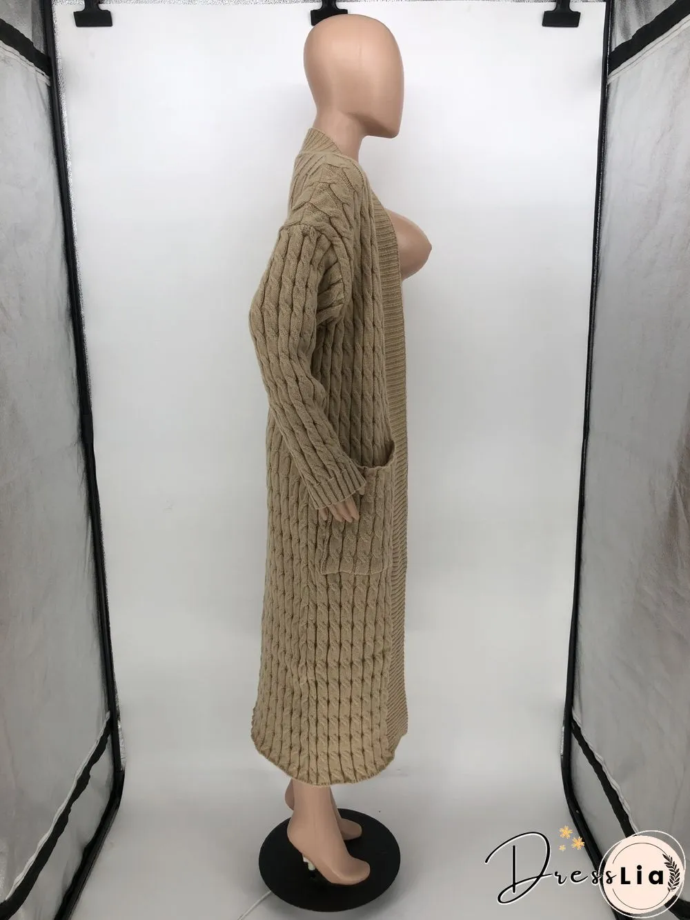 Winter Crochet Loose Long Twist Sweater Cardigan