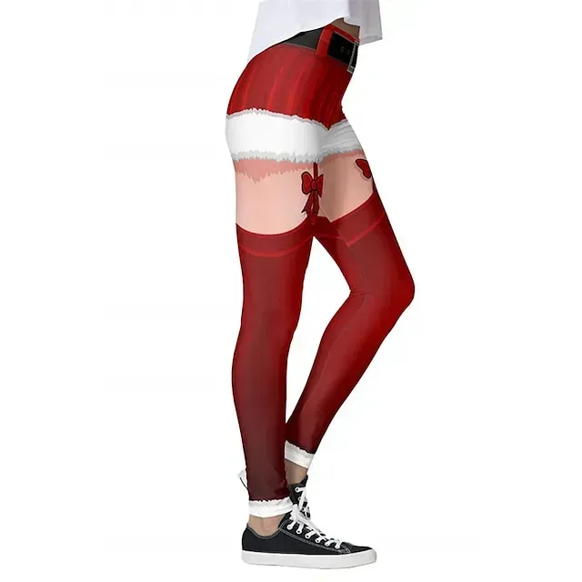 Santa Claus Leggings Jogger Pants Women's Christmas Christmas Christmas Eve Adults' Christmas New Year Eve Polyester Lycra Spandex Pants