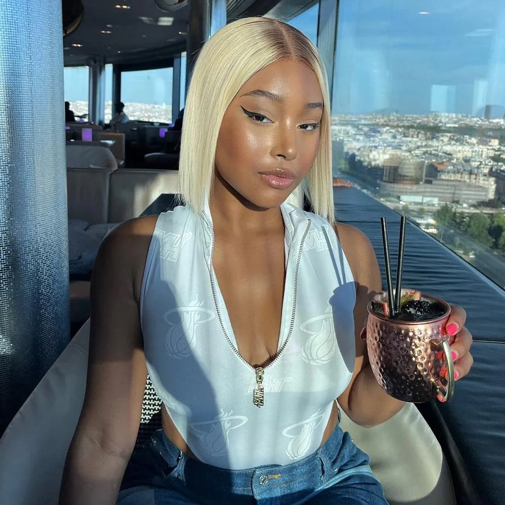 Sterly Hair T4/613 Colored Bob Wig Straight 4x4 13x4 Human Hair Wigs