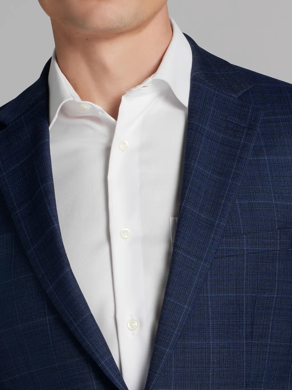 Calvin Klein Slim Fit Wool Blend Windowpane Suit Jacket