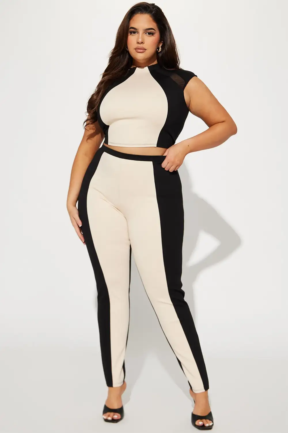 Available For You Legging Set - Taupe/combo