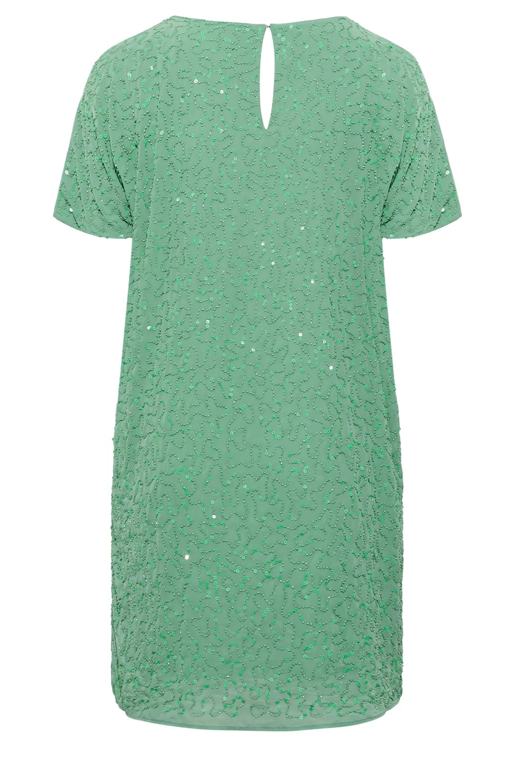 LUXE Curve Forest Green Sequin Hand Embellished Cape Dress