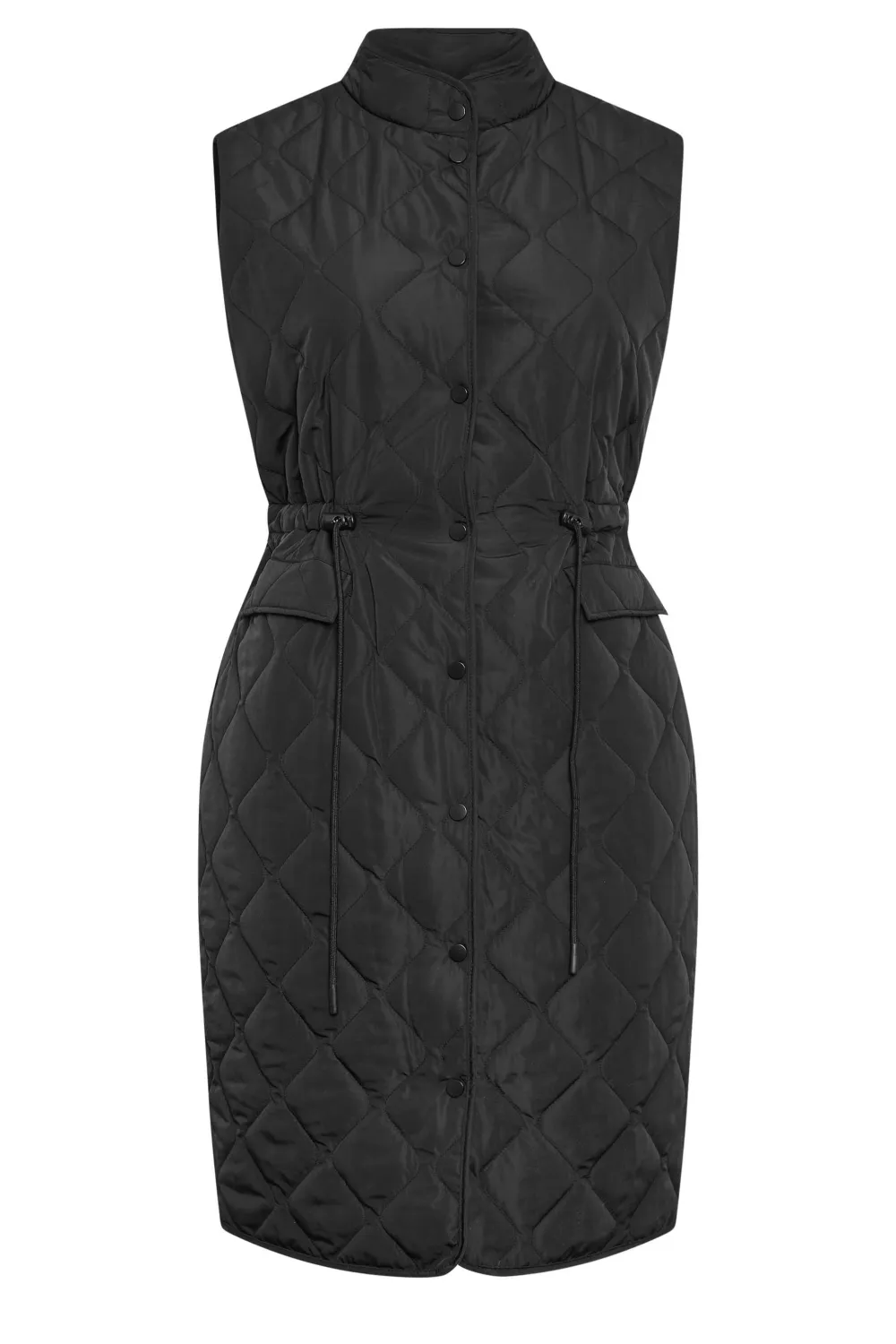 YOURS Curve Green Lightweight Quilted Midi Gilet