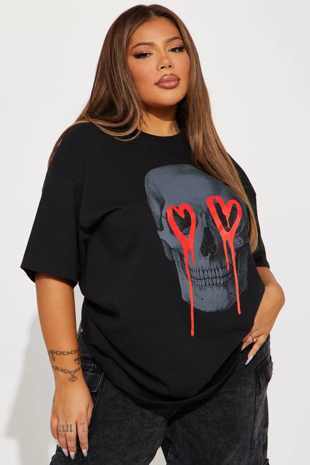 Eternal Love Skull Tshirt - Black