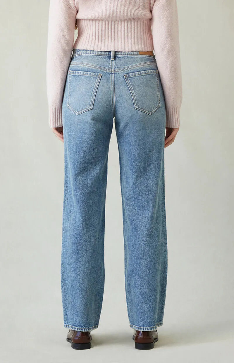 PacSun Jordyn Stretch Low Rise Straight Leg Jeans Medium Indigo