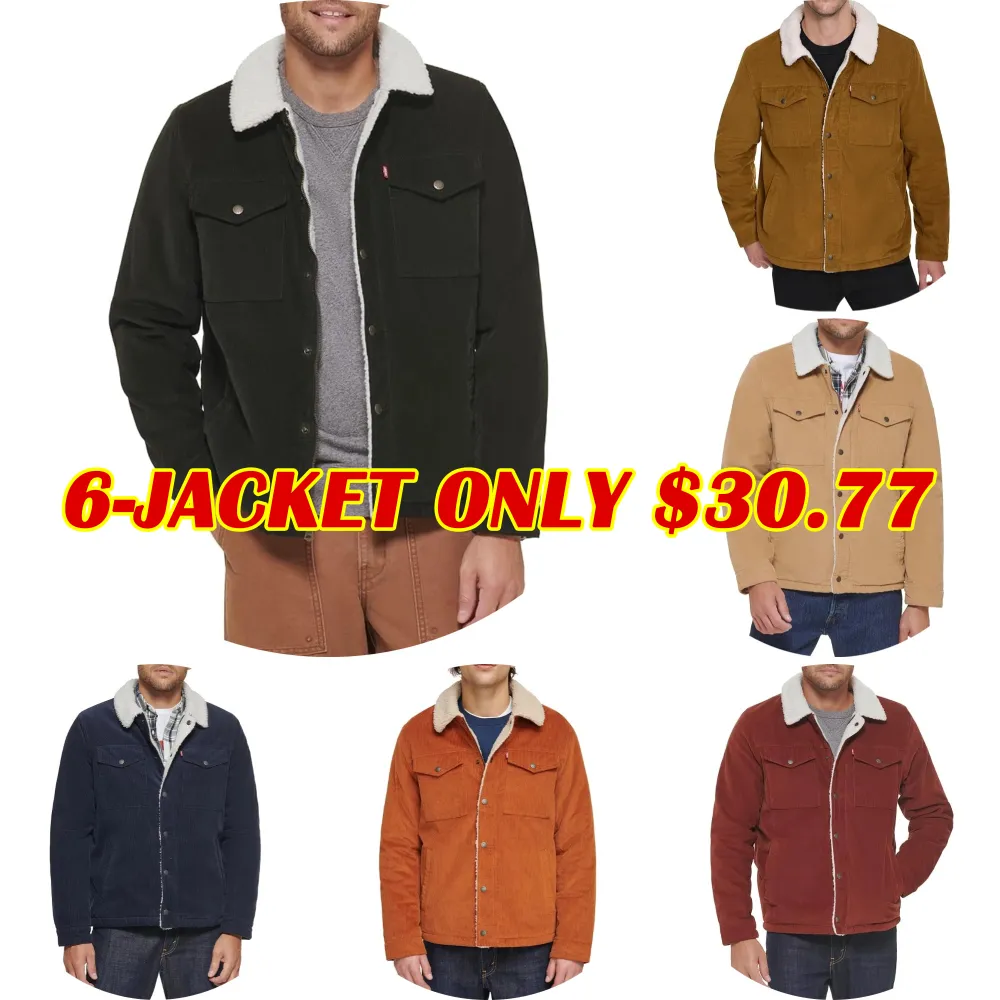 Men's Corduroy Sherpa Lined Trucker Jacket