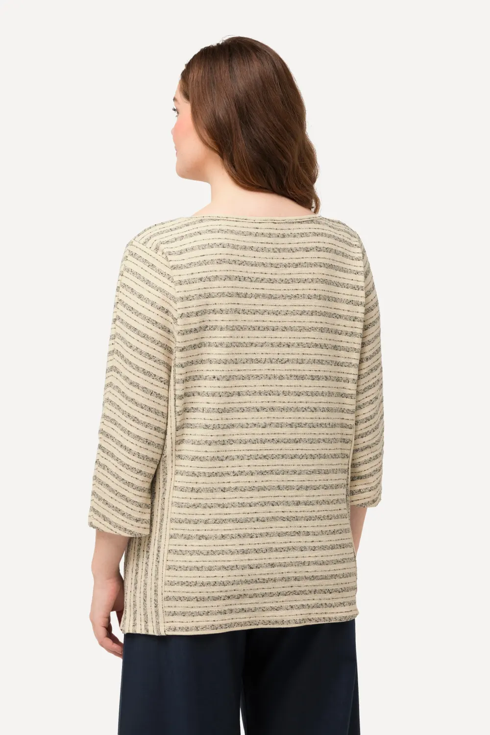 Sweatshirt Streifen Rundhals 3/4-Arm Biobaumwolle