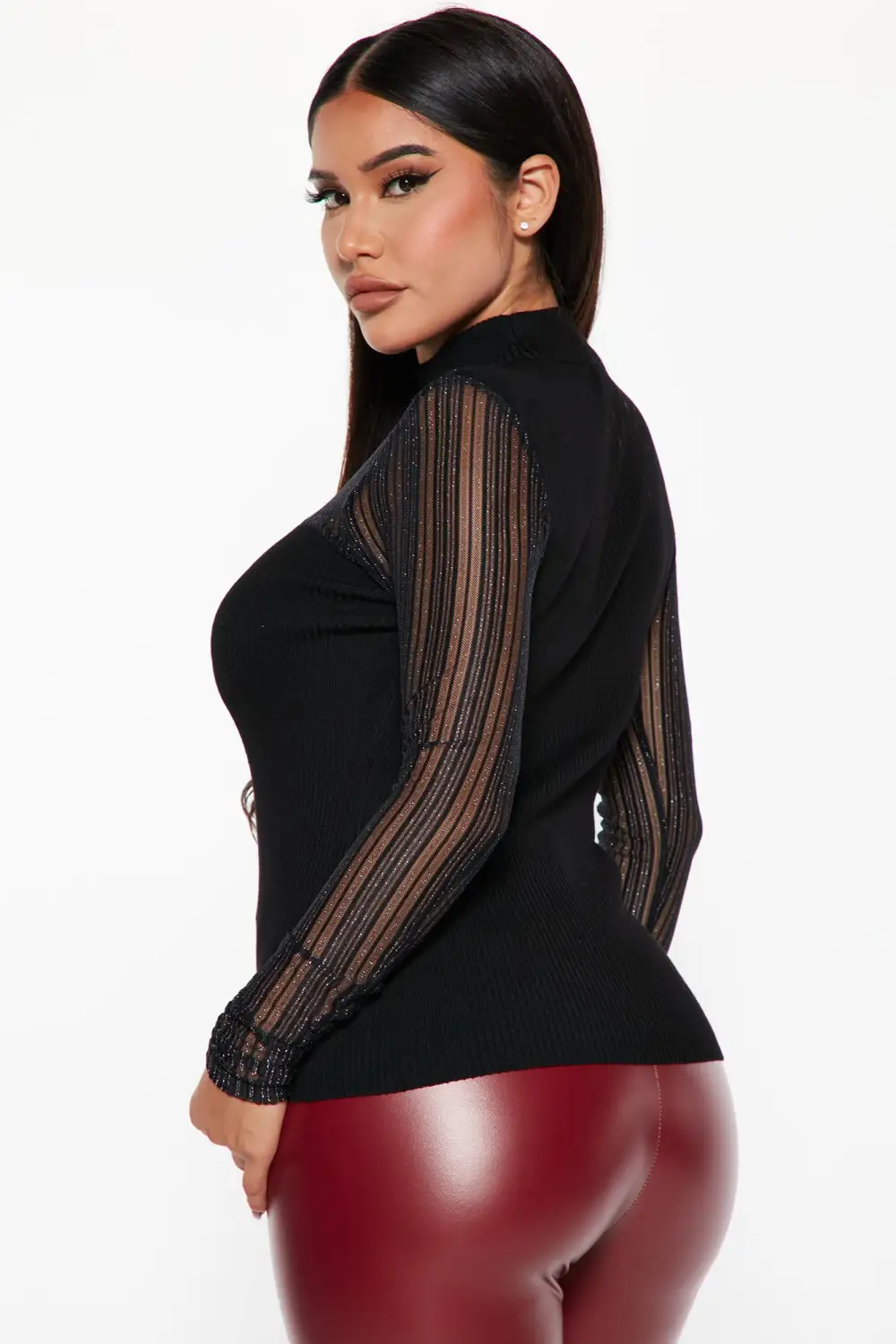 Such A Sweetheart Mock Neck Sweater - Black