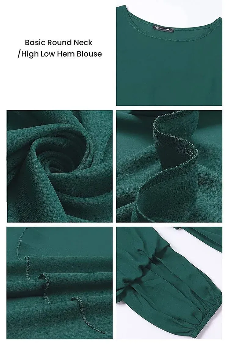 Lantern High Low Asymmetrical Irregular Hem Shirt Dress