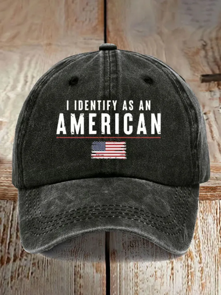 Retro I Identify As An American Print Baseball Cap
