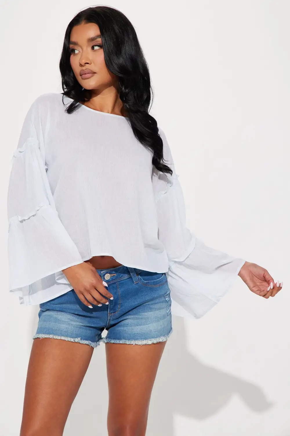 Eisley Striped Blouse Top - Blue/combo