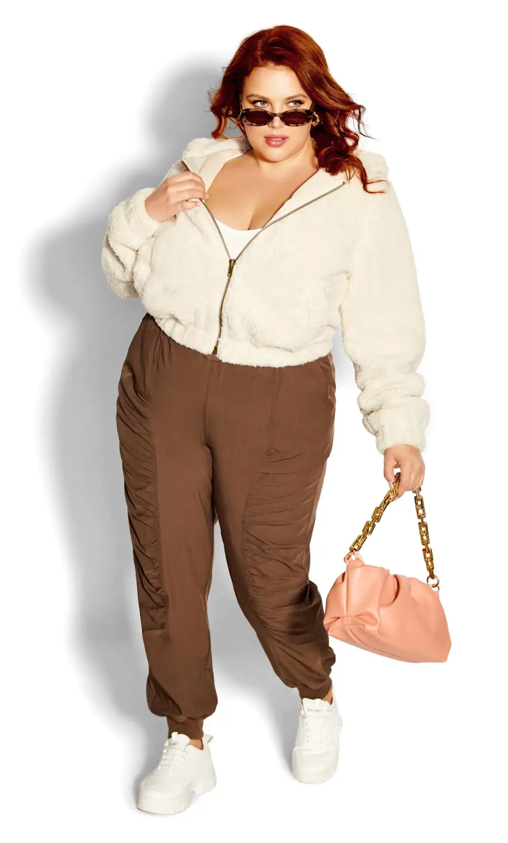 Evans Cream Fluffy Jacket