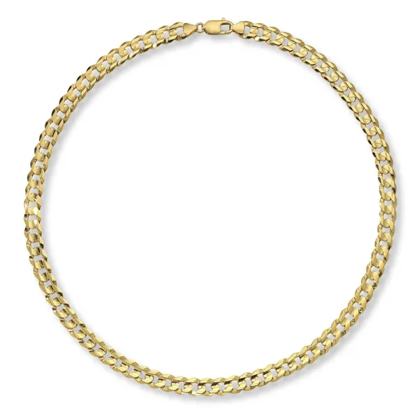 Solid Curb Link Chain 10K Yellow Gold 22