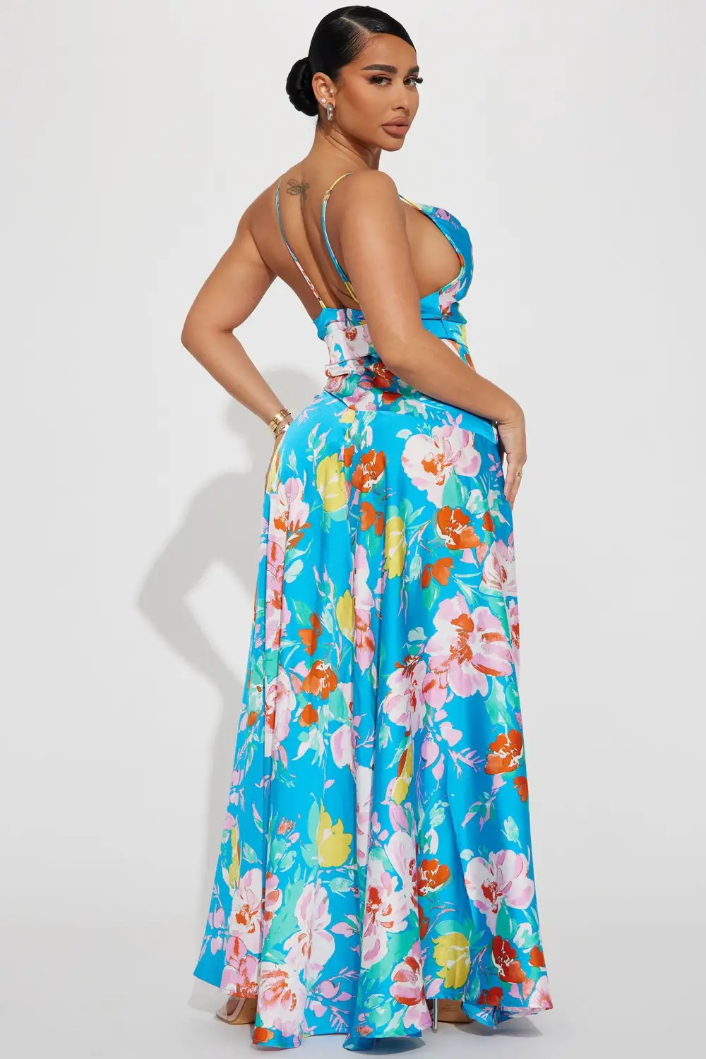 Cadence Floral Maxi Dress - Blue/combo