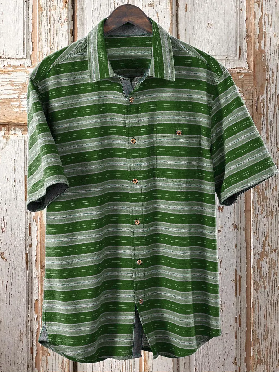 St. Patrick's Day Green Striped Art Print Shirt