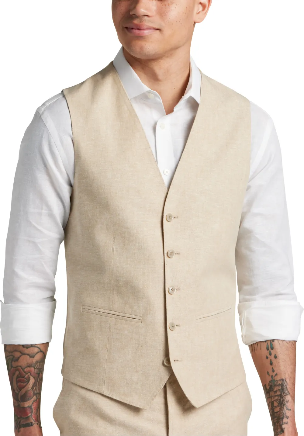 JOE Joseph Abboud Slim Fit Linen Blend Suit Vest
