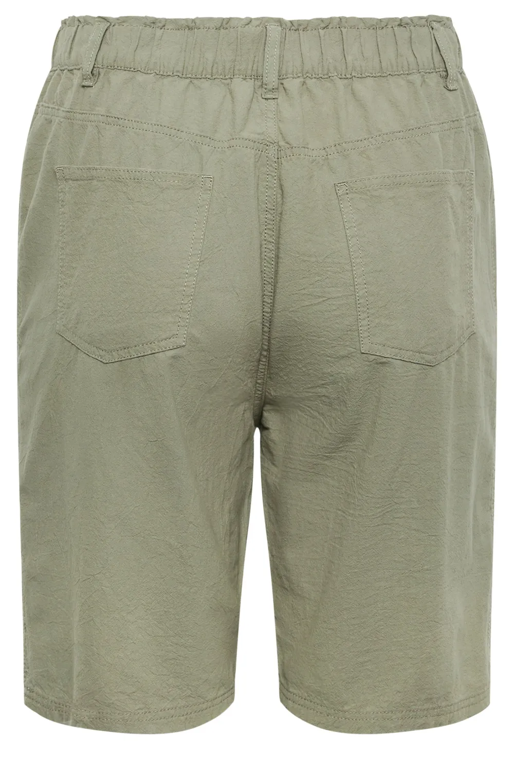 YOURS Curve Khaki Green Cotton Shorts