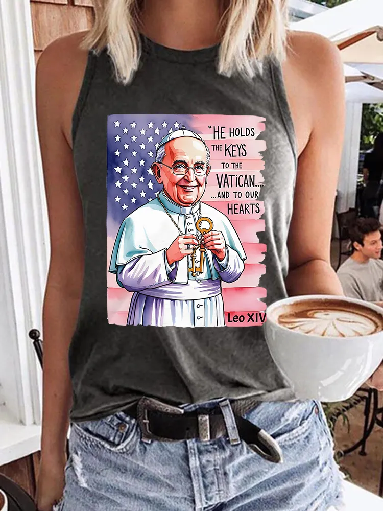 Women's He Holds The Keys To The Vatican And To Our Hearts Crew Neck Vest
