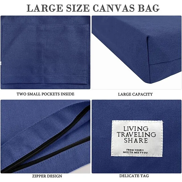 Canvas Tote Bag For Women Retro Large Size Canvas Shoulder Bag Hobo Crossbody Handbag Casual Tote For Shopping And Travel