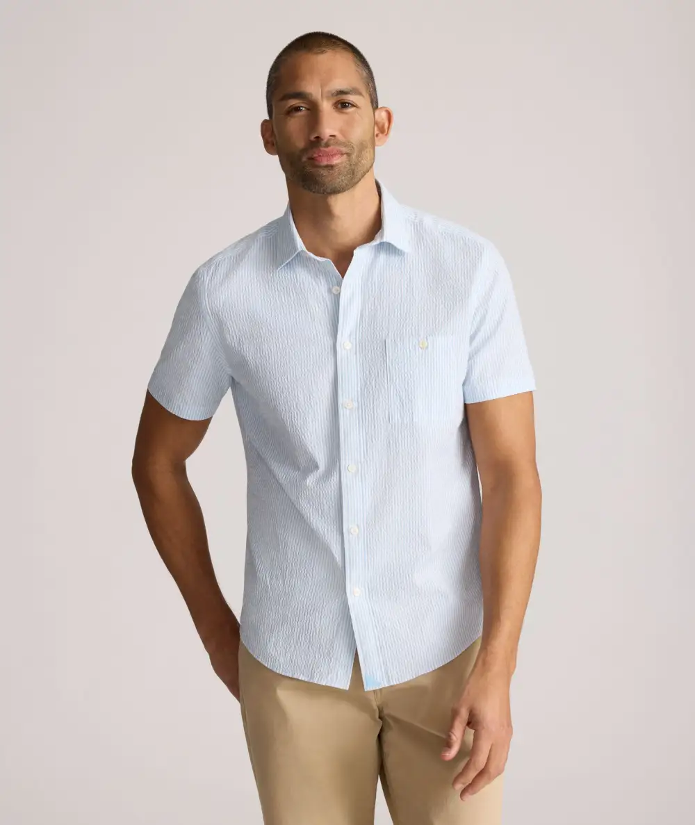 Performance Short-Sleeve Seersucker Shirt